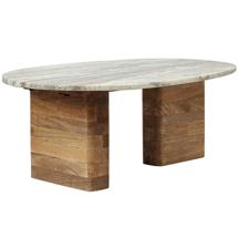 Стол Bergenson Bjorn Столик кофейный torhill, 75х52 см, бежевый/мрамор арт. BB0000863