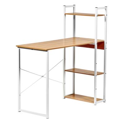 Стол Bradexhome Стол письменный с полками Frame 100x45x110 см, светлое дерево, белый арт. FR 0691