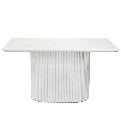 Стол Bradexhome Стол Festa 140x85x77см, керамогранит белый мрамор арт. RF 0875