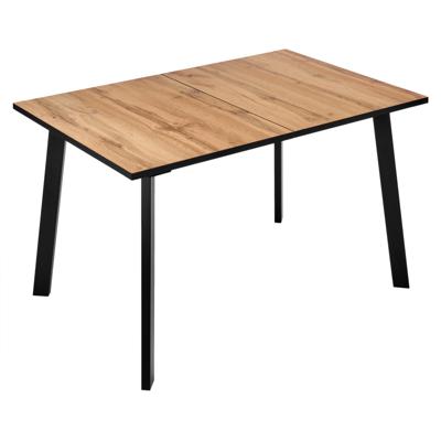 Стол Bradexhome Стол Dublin раскладной 120-160х80х75 Дуб Вотан, чёрные ножки арт. RF 0482