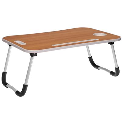 Стол Bradexhome Стол складной с подстаканником «ЛАЙТ», 59,5x39,5x26,4см, мдф, металл, св. дерево, белый арт. TD 0726