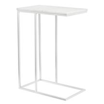 Стол Bradexhome Придиванный столик Loft 50x30см, белый мрамор с белыми ножками арт. RF 0359