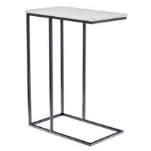 Стол Bradexhome Придиванный столик Loft 50x30см, белый мрамор, чёрные ножки арт. RF 0358