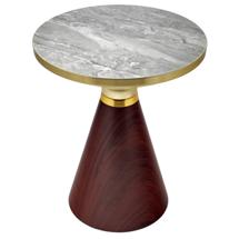 Стол Bradexhome Кофейный столик Vision диам.40см x 54см, металл под дерево, керамика арт. FR 1036