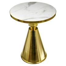 Стол Bradexhome Кофейный столик Atlant диам.45см x 54см, золотой, металл, керамика арт. FR 1042