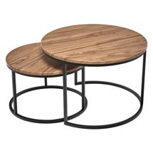 Стол Bradexhome Набор кофейных столиков Tango орех чёрные ножки, 2шт арт. RF 0820