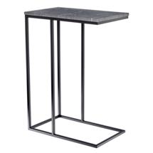 Стол Bradexhome Придиванный столик Loft 50x30см, серый мрамор, чёрные ножки арт. RF 0357