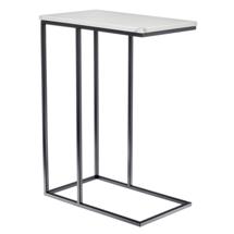 Стол Bradexhome Придиванный столик Loft 50x30см, белый мрамор, чёрные ножки арт. RF 0358