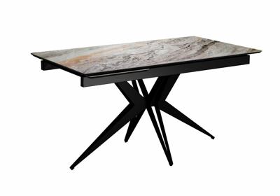 Стол DikLine DKS140 керамика Venetian Brown Light глянец, подстолье черное, опоры черные (2уп.) арт. 00-00081179