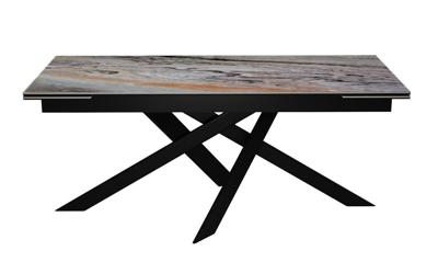 Стол DikLine EKX180, Керамика Venetian Brown Light глянец (К4), опоры черные (2 уп.) арт. 00-00081528