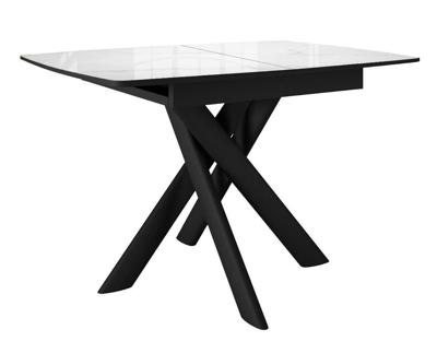 Стол DikLine DKB110, Керамика Carrara Gloss (мрамор глянец белый)/подстолье черное/опоры черные арт. 00-00085040