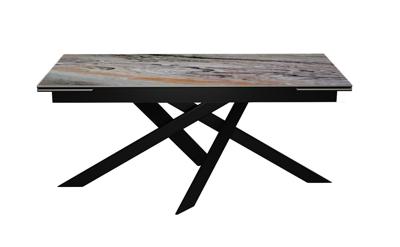 Стол DikLine EKX160, Керамика Venetian Brown Light глянец (К4), опоры черные (2 уп.) арт. 00-00086592