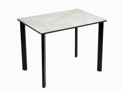 Стол DikLine DKT90 Керамика глянец белый Icelandic white jade (Ostra Bianco Light)/подстолье черное/опоры черные арт. 00-00086673