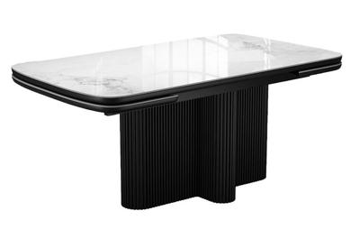 Стол DikLine DKO140 Керамика Platinum ART (белый глянец)/подстолье черное/опоры черные (2 уп.) арт. 00-00087184
