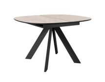 Стол DikLine BK100 Керамика Krater Perla (бежевый матовый)/подстолье черное/опоры черные арт. 00-00075480