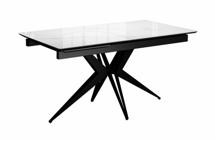 Стол DikLine DKS140 керамика Carrara Gloss (мрамор глянец белый), подстолье черное, опоры черные (2уп.) арт. 00-00085035