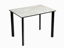 Стол DikLine DKT90 Керамика глянец белый Icelandic white jade (Ostra Bianco Light)/подстолье черное/опоры черные арт. 00-00086673