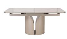 Стол обеденный DikLine CZ401 керамика Calacata Picasso White глянец, опоры металл  матовые бежевые (2 уп) арт. 00-00086536