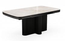 Стол DikLine DKO160 Керамика глянец Ostra Bianco (мрамор глянец белый)/подстолье черное/опоры черные (2 уп.) арт. 00-00087186