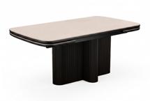 Стол DikLine DKO140 Керамика Krater Perla (бежевый матовый)/подстолье черное/опоры черные (2 уп.) арт. 00-00087181