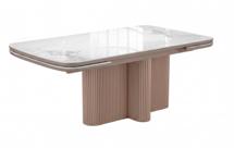 Стол DikLine DKO160 Керамика Platinum ART (белый глянец)/подстолье капучино/опоры капучино (2 уп.) арт. 00-00087189