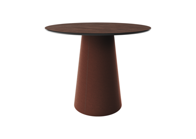 Стол Ellipsefurniture Стол обеденный Lagom D 100 см (орех / кирпичный, кожа) арт. TB011412402