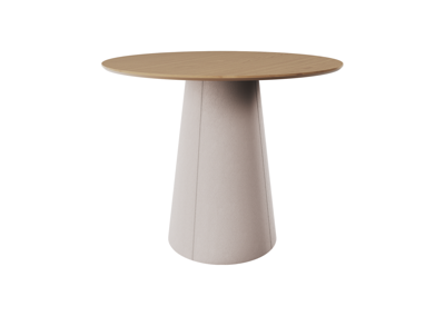 Стол Ellipsefurniture Стол обеденный Lagom D 100 см (натуральный дуб / бежевый, кожа) арт. TB011514102