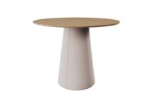 Стол Ellipsefurniture Стол обеденный Lagom D 110 см (натуральный дуб / бежевый, кожа) арт. ZN-396223