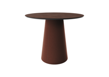 Стол Ellipsefurniture Стол обеденный Lagom D 100 см (орех / кирпичный, кожа) арт. TB011412402