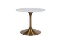 Стол Garda Decor GY-80168 Стол обеденный мрам.стекло/золото 90*90*75см арт. GY-80168