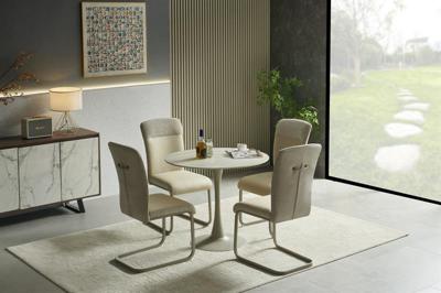 Стол Halmar Стол обеденный Halmar TOLIO 90 (травертин/кашемир) арт. V-CH-TOLIO-ST