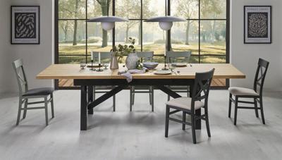 Стол Halmar Стол обеденный Halmar FIESTA раскладной (дуб натуральный/черный) арт. V-PL-FIESTA-ST