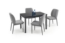 Стол Halmar Комплект столовой мебели Halmar JASPER стол + 4 стула (серый/черный) арт. V-CH-JASPER-ZESTAW