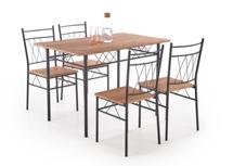 Стол Halmar Комплект (стол+ 4 стула) Halmar FAUST 3 (дуб натуральный/черный) арт. V-CH-FAUST_3-ZESTAW