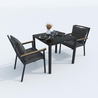 Стол IDEAL PATIO Стол обеденный КАНА алюминий, стекло 80x80 см (4 ножки) арт. CAN.2110208a
