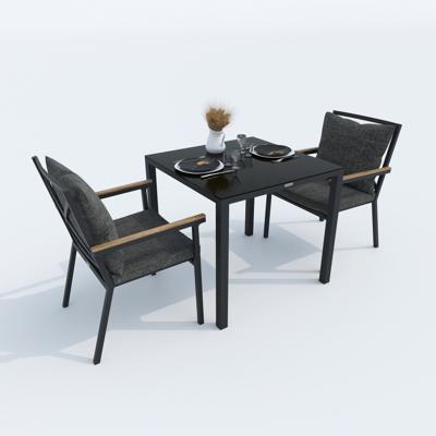 Стол IDEAL PATIO Стол обеденный КАНА алюминий, стекло 80x80 см (4 ножки) арт. CAN.2110208a
