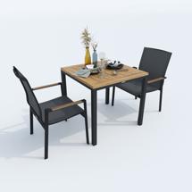 Стол IDEAL PATIO Стол обеденный МИРРА алюминий, поливуд 80х80 см (4 ножки) арт. MRR.2110508a