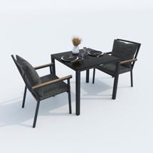 Стол IDEAL PATIO Стол обеденный КАНА алюминий, стекло 80x80 см (4 ножки) арт. CAN.2110208a