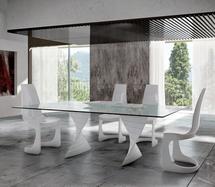 Стол Idealsedia СТОЛ CHARLOTTE 2 FIX GLASS TRANSPARENT. 2200X 1060XH75sp 10 mm GLOSSY ASH WHITE 241 арт. ZN-115080