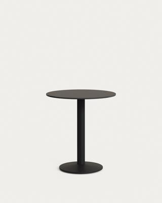 Стол La Forma (ех Julia Grup) Esilda Садовый круглый стол черный на черном металлическом основании Ø 70x70 арт. 177989