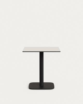 Стол La Forma (ех Julia Grup) Dina Уличный стол белый на черном металлическом основании 68 x 68 x 70 см арт. 177963
