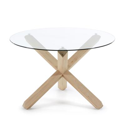 Стол La Forma (ех Julia Grup) Стол Arendal Ø120 дуб, стекло арт. 067283