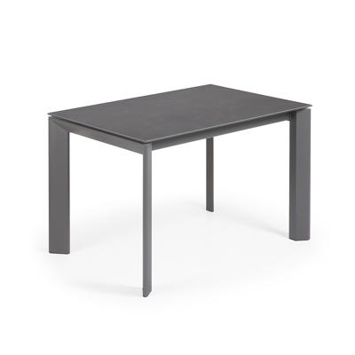 Стол La Forma (ех Julia Grup) Стол раскладной Atta 120(180) x80 антрацит, керамика Vulcano Roca арт. 052173