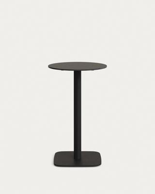 Стол La Forma (ех Julia Grup) Dina высокий круглый садовый стол черный с черной металлической основой Ø 60x96 см арт. 177061