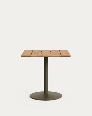 Стол La Forma (ех Julia Grup) Уличный стол Esilda из акации и зелёной стали 80х80 см арт. 264240