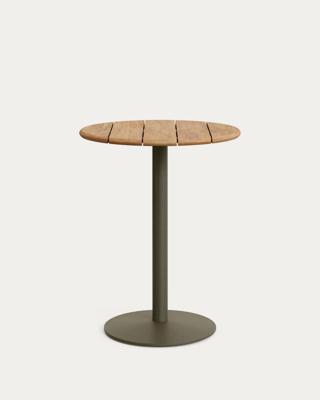 Стол La Forma (ех Julia Grup) Уличный стол Esilda зеленой стали и акации Ø80 см арт. 264262