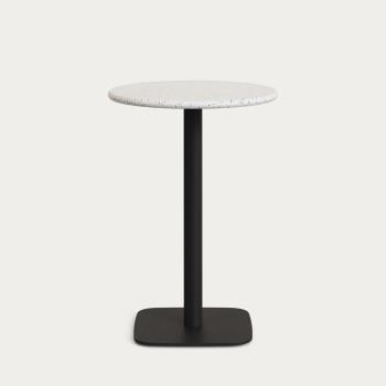 Стол La Forma (ех Julia Grup) Высокий барный стол Saura со столешницей из белого терраццо 70x70x99 см арт. 209925