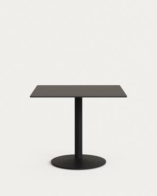 Стол La Forma (ех Julia Grup) Esilda Садовый стол черного цвета с черной металлической ножкой арт. 181868