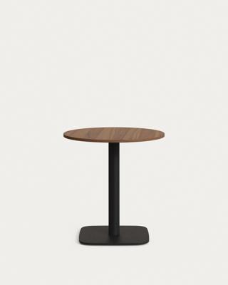 Стол La Forma (ех Julia Grup) Dina Круглый стол из меламина с ореховой отделкой и черной металлической ножкой Ø 68x70 с арт. 177975