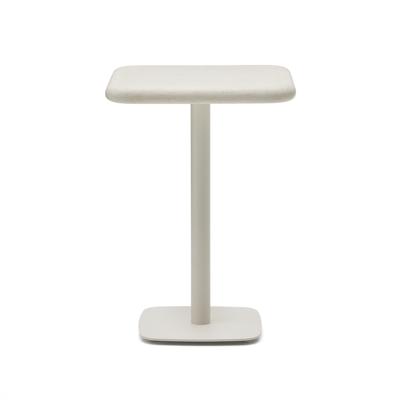 Стол La Forma (ех Julia Grup) Уличный стол Dina высокий белый из цемента и стали со столешницей 70х70 см арт. 263215